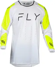 Fly Racing Evolution 2024 Motocross Jersey, white-yellow, Size L for Men White Yellow