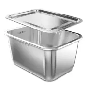 Stainless Steel washing up Bowl with Mixing Bowl with perforated lid 10L