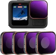 K&F Concept Smart ND Filter Set for GoPro Hero 13 Black, 4 Pack ND4 ND8 ND16 ND32 Neutral Density Light Control Motion Blur Filter Kit HD Optical Glass Action Camera Accessories