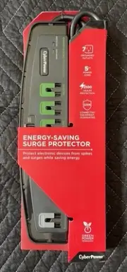 CyberPower P705G 7-Outlet Essential Energy-Saving Surge Protector w/Green Power