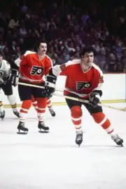 Jim Watson Of The Philadelphia Flyers Plays 1970S Old Ice Hockey Photo