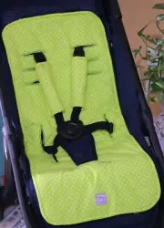 AUSSIE STOCKS Universal Handmade Pram/Stroller Liner Straps Covers Lime Polkadot
