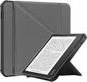 E-Books Case Suitable for Kobo Libra Colour 2024 7inch Multi-Folding Stand Anti Fall Smart Soft TPU with Auto Sleep/Wake(Grey)