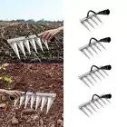 Garden Hand Rake Carbon Steel Rake Garden Weeding Rake Weeding Removal Rake for