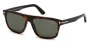 Tom Ford FT0628 Cecilio-02 57mm Geometric Shiny Dark Havana / Green Sunglasses
