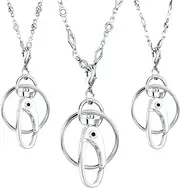 Tatuo 3 Pieces Different Fashion Lanyard Necklace, Women Strong Chain Lanyard for ID Badge Holder and Keys (Silver)