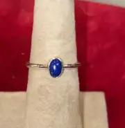 sterling silver stackable ring Size 10 Lapis