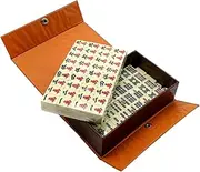 DRESSOOS Chinese Mahjong Game Playthings 1 Set Mahjong Kit with Dices Travel Game Toy for Brain Hand Coordination