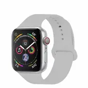 For Apple Watch iWatch Series SE 44mm Silicone wristband Loop Strap wrist Band (Grey - Large Size)
