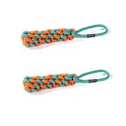 2x Pawzcity 30cm Interactive Rope Stick Dog/Pet Play Chew Toy w/ Loop Rockmelon