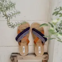 在飛比找蝦皮購物優惠-現貨 泰國設計品牌 手工編織涼鞋 拖鞋  2 teen 藍色