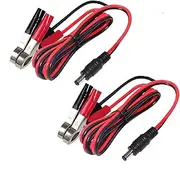 12V Battery Alligator Clips 5.5x2.1 Plug 24V Extension Power Cables 1.5M Crocodile Clamps Battery Cords Charging(2 Pack)