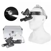 Dental ENT Headband 5W LED Head Light + 8X Binocular Loupes 360-460mm Metal box