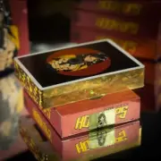 GILDED HOOKUPS Barrel of a Gun (skateboard) Playing Cards- Gold Prism