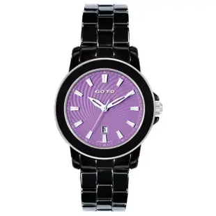 【GOTO】彩妝系列時尚手錶-黑x紫(GC0398B-33-N21)