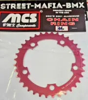 MCS CHAINRING BMX BIKE SPROCKET 36t RED USA GT Haro SE Racing Redline JMC DK new