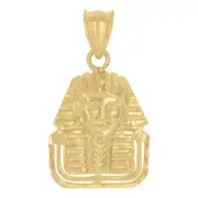 10k Yellow Gold Pharaoh Egyptian Charm Pendant for Mens 4gm