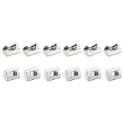 Roll in Spring T Nuts M8x20mm 12Pcs Carbon Steel Spring Loaded T Nut Silver Tone