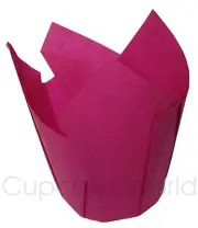 25PCS HOT PINK STANDARD CAFE STYLE PAPER MUFFIN CUPCAKE WRAPS CUPS CASES LINERS