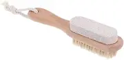 GANAZONO 1pc Double Sided Pumice Brush Pig Bristle Foot File for Exfoliating Dead Skin and Calluses for Smooth Feet Care and Pedicure Tool