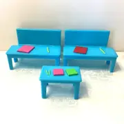 Peppa Pig Blue 2 School Desks & Small Desk