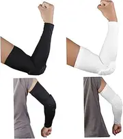 Gogogmee Elbow Support Arm Sleeve for Basketball Cycling Black Compression Protector with Honeycomb Design Sports Arm Sleeve for Outdoor Activities