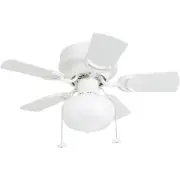 Hero, 28 Inch Traditional Flush Mount Indoor LED Ceiling Fan with Light, Pull...