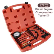 17 pc Diesel Engine Compression Tester Kit Tool Set Automotive Compressor
