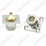 1x RG402 Cable N Female Jack Flange 4 Hole Solder RF Connector Semi-rigid 0.141"