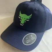 Under Armour X Project Rock Unisex Youth Hat Navy Blue Green UA Kids Boys Cap