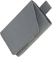 [SAFIGLE] Compact PU Leather Card Holder Pouch Thin Wallet for Business Travel for Id Cards Portable Design for Easy Access Grey Color for Use