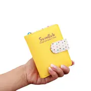 2 Pcs Lady Cute Wave Point Buckle Design Fashion Purse Coins Pouch yellow
