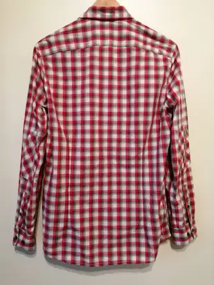 【 Kenneth Cole 】紐約專櫃設計師品牌  白底+紅配色格紋 長袖襯衫【90%新】