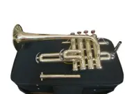 Bb/A Flat PICCOLO TRUMPET BRASS FINISH NEW FREE HARDCASE+7C MOUTHPIECE+FAST SHIP