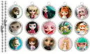 15 Blythe Dolls Silver Flat Bottle Cap Necklaces Set 1