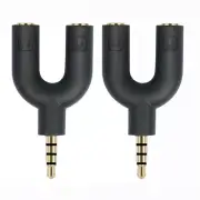 Headphone Splitter 3.5mm TRRS Cable for Headphone-Microphone Split Adapter 2PCCS
