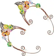 [CHILDWEET] 1 Pair Color Sprite Clip-on Earrings Pearl Earrings for Women Earrings Pearl Ear Wrap Crawler Tassel Ear Cuff Ear Clip Earrings Fairy Ear Cuff Fairy Elf Ear Cuffs Clip on Earrings