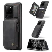 CaseMe Shockproof Samsung Galaxy S20 Ultra Leather Case Cover Wallet [Black]