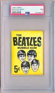 1964 Topps The Beatles Black & White Sealed Wax Pack PSA 7 - POP 27