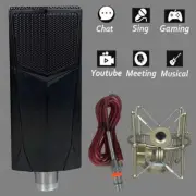 Cardioid Microphone Condenser Kit For Studio Live Recording Broadcast Chat Mic