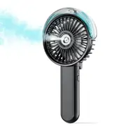 Portable Handheld Misting Fan Rechargeable Folding Fan-Black