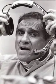Head coach Sam Rutigliano Cleveland Browns removes his headset dur- Old Photo