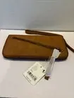 Free People Wallet Brown Distressed Vegan Wristlet Strap Zip Close Clutch NWT