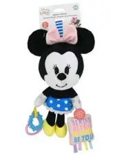 12" Disney Baby Minnie Mouse Activity Plush Toy Teether Mirror Crinkle Rattle