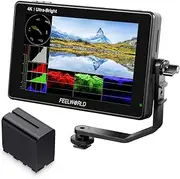 FEELWORLD LUT7 7 Inch Ultra Bright 2200nit Touchscreen Camera DSLR Field Monitor with F970 6600mAh Battery, with 3D Lut Waveform Automatic Light Sensor 1920x1200 4K HDMI Input