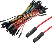 uxcell Female to Female 1Pin Breadboard Jumper Wire 2.54mm Pitch Ribbon Cable 10cm Long Electronics Breadboard Ribbon Cables for Breadboard Electronic Projects Pack of 40