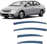 4Pcs Car Wind Deflectors for Civic Sedan Mk8-Fa1-5/Fd1-7 2006-2011, Side Window Ventilated Visors Rain Deflector