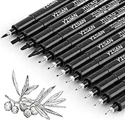 Set of 12 Micro Pens, Fineliner Ink Pens, Black Drawing Pen, Pigment Pen, Waterproof,Great for Artist Illustration, Sketching, Technical Drawing, 902195