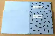 (Lot of 2) Ikea Drona Boxes Blue/Black Patterned 13x15x13" New Storage Boxes