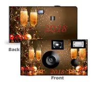 5 Pack 2018 Champagne Celebration Disposable Cameras, New Year's Party (F53378)